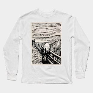 The Scream in black and white Long Sleeve T-Shirt